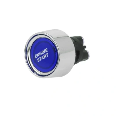 Afbeelding van Auto motor startknop 22mm SPST NO Blauw 12V