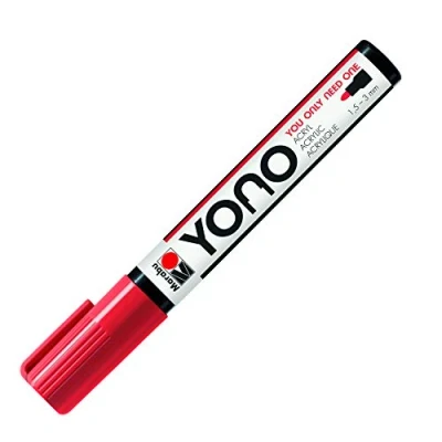 Afbeelding van Marabu 12400103125 YONO marker, kersen 125, veelzijdige acrylstift met Japanse ronde punt, waterbasis, lichtecht en waterbestendig, voor bijna alle ondergronden, 1,5 3 mm