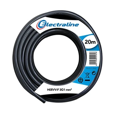 Afbeelding van Electraline Kabelrol H05VV F, 3G1 mm², lengte 20 m, Zwart