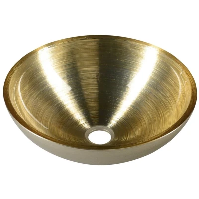 Afbeelding van Waskom Sapho Murano Rond 40x14 cm Glas Goud