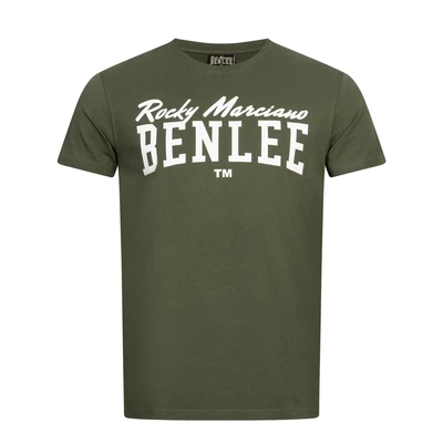 Afbeelding van Benlee T shirt voor heren, normale pasvorm, logo, olijf/wit., L