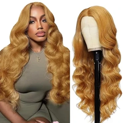 Afbeelding van Tuheerst Body Wave Human Hair Wig Blonde 4X4 Lace Remy Glueless Wear and Go with Baby 100% Unprocessed Brazilian Virgin No Smell Tangle for Woman 18 Inch