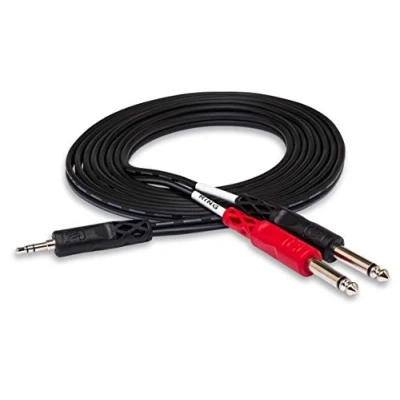 Afbeelding van Hosa Stereo BRKT 3.5 MM to Dual 1/4 in TS 10 Ft