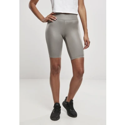 Afbeelding van Urban Classics Ladies Synthetic Leather Cycle Shorts Shorts, Dames, Maat: 27, Asphalt