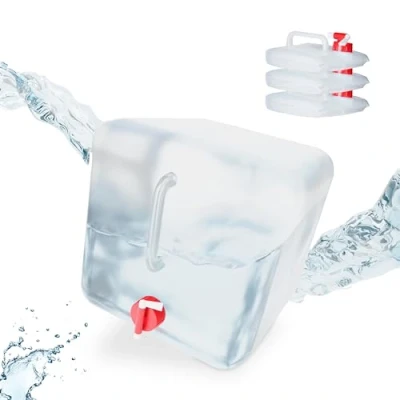 Afbeelding van Relaxdays opvouwbare jerrycans met kraantje water jerrycan watertank 4 stuks set 20 Liter