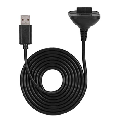 Afbeelding van Oplaadkabel voor XBOX 360 controller 2 in 1 1,5 M Snel Opladende ABS oplaadkabel, Bekabelde controller(zwart)