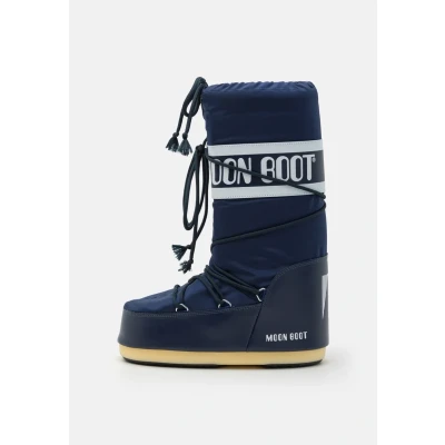 Afbeelding van Moon Boot ICON Unisex Veterlaarzen, Maat: 39 41, Blue Imitatieleer/ textiel