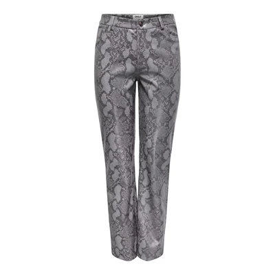Afbeelding van Only Onlazula Hw Str Snake Pant Pnt 15328138 Grijs Dames The Stone