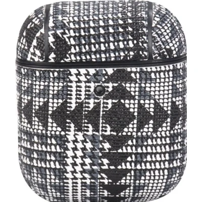 Afbeelding van TERRATEC AirBox beschermhoesje voor AirPods Fabric Grain 3 zwart wit