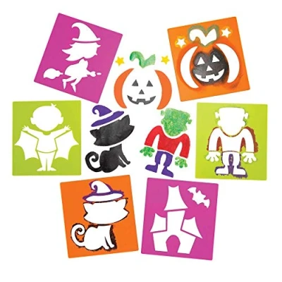 Afbeelding van Baker Ross AR654 Plastic Stencils, ideaal voor kinderen om Halloween themaboeken, kaarten en foto&#039;s, perfect thuis, school ambachtelijke groepsprojecten (Pack van 6), diverse