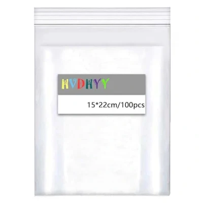 Afbeelding van HVDHYY Herbruikbare transparante zakjes met ritssluiting, 150 mm x 220 mm, plastic zakjes, 100 m, verdikt, kleine sieraden, oorbellen, patroon