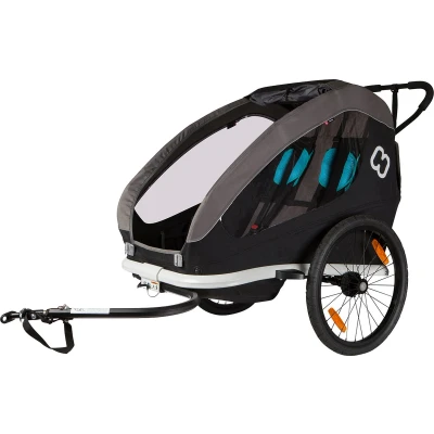 Afbeelding van hamax Fietskar Traveller inclusief dissel en buggywiel Zwart Grijs Blauw