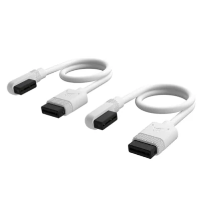 Afbeelding van Corsair iCUE LINK Cable 2 x 200 mm 1 rechte connector + 90 graden wit