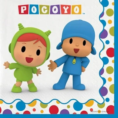 Afbeelding van CONVER PARTY Pocoyo &amp; Nina Servetten Papieren Feestartikelen Kinderfeestjes, Feesten en Verjaardagen 16 Stuks 33 CM
