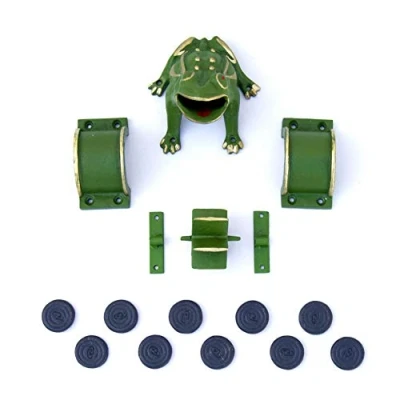 Afbeelding van CADENAS ® Frog Game/Sapo Game/Toad in the Hole Game “Complete cast iron: 1 Frog/Sapo, 2 Bridges, Mill, Fasteners y 10 Tokens.