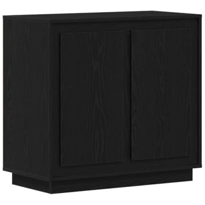 Afbeelding van vidaXL Sideboard Zwart Eiken 80x34x75 cm Gelaagd Hout
