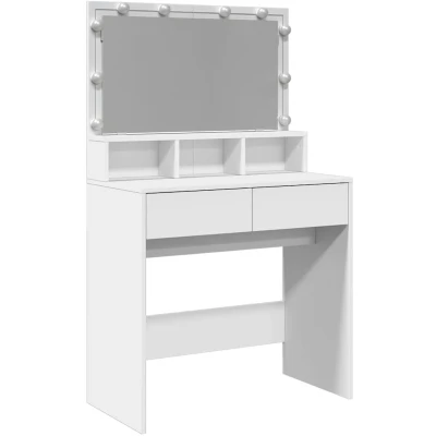 Afbeelding van vidaXL Kaptafel met LED 80x41x134,5 cm wit