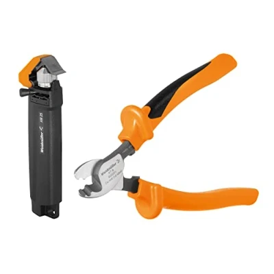 Afbeelding van Weidmüller 2 delig kabelverwerkingssortiment (incl. kabelsnijder KT 8 VDE + mantelgereedschap voor ronde PVC kabels) 490092