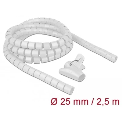 Afbeelding van Delock spiraalslang met terugtrekhulpstuk 2,5 m x 25 mm wit
