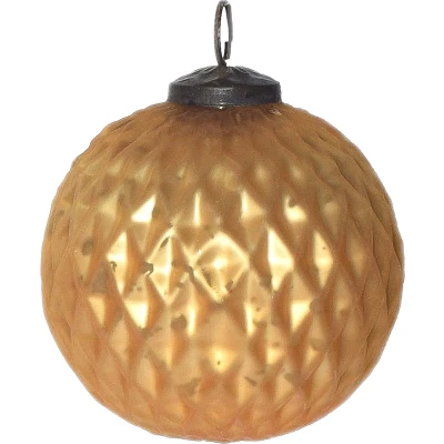 Afbeelding van Clayre &amp; Eef Kerstbal Ø 10 cm Goudkleurig Glas Kerstdecoratie