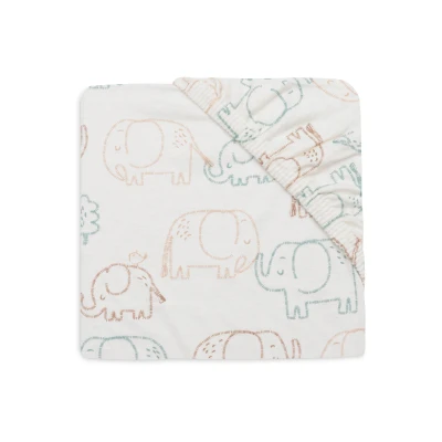 Afbeelding van Jollein Hoeslaken Jersey Elephant Tales 70/75x140/150 cm Multicolor
