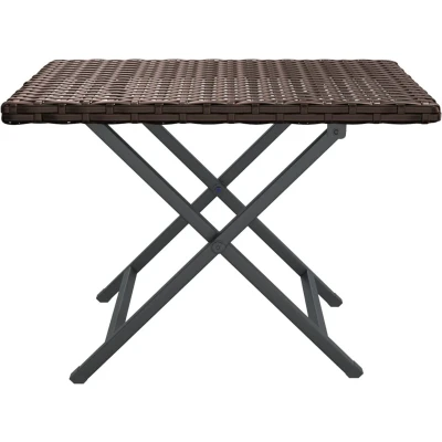 Afbeelding van Tafel inklapbaar 45x35x32 cm poly rattan bruin