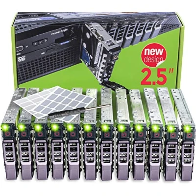Afbeelding van WORKDONE 12 Pack 2,5&quot; Drive Caddy Compatibel met Dell PowerEdge Servers T440 T640 R430 T430 R630 T630 R730xd R830 R930 T620 R720 R820 Stickerlabels Slede Handleiding Schroeven HDD lade