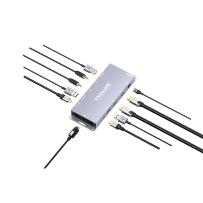 Afbeelding van Vivolink Vlusbchub3 (USB C, 7 Havens), Docking station + USB hub