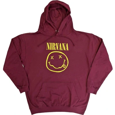 Afbeelding van Nirvana Yellow Happy Face Hoodie/trui XXS Rood