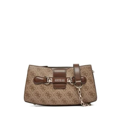 Afbeelding van GUESS Schoudertas Nolana Crossbody Top Zip Latte Logo / Brown Beige