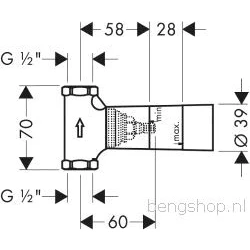 Afbeelding van Hansgrohe basisgarnituur stopkraan inbouwdeel met spindeldn15 15973180