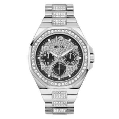Afbeelding van Guess Empire Horloge silvercoloured, Heren, Maat: One Size, Silver coloured