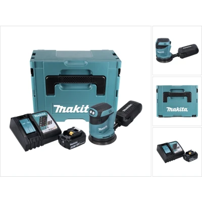 Afbeelding van Makita DBO 180 RM1J 18 V 125 mm accu excentrische schuurmachine + 1x 4.0 Ah lader Makpac