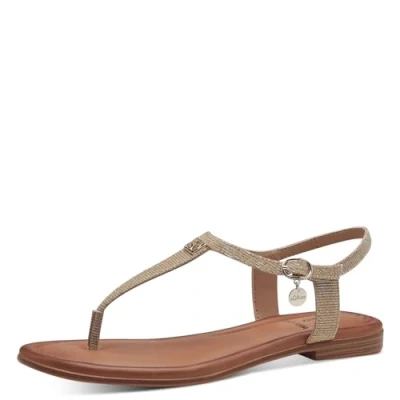 Afbeelding van s.Oliver Vegan Teenslippers voor dames met verstelbare riempjes, Goud champagne, 41 EU