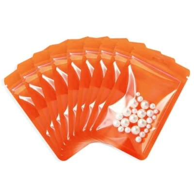 Afbeelding van Rimiko 100 stuks Hersluitbare Plastic Zakjes, Warmte Afsluitbare Mylar Zakken met Ritssluiting, Luchtdichte Zak voor het Verpakken en Bewaren van Voedsel (Oranje, 16 x 24 cm)