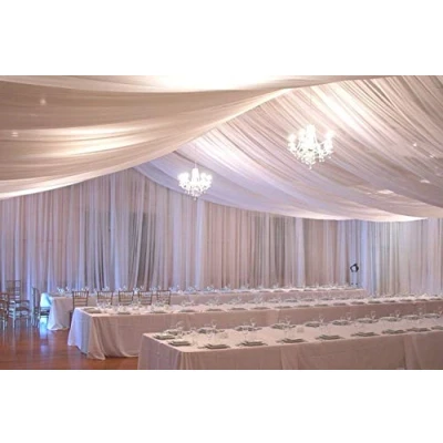 Afbeelding van 84 inch breed zuiver wit Voile Net Gordijn bruiloft laken Stof (puur wit, &quot;breed X 20 meter lang)