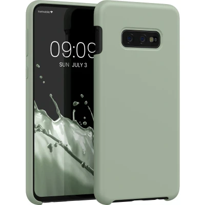 Afbeelding van kwmobile telefoonhoesje geschikt voor Samsung Galaxy S10e Hoesje met siliconen coating Smartphone case in grijsgroen