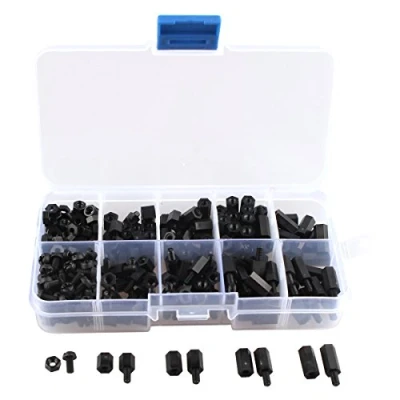 Afbeelding van HALJIA Mining Wholesale M3 Nylon Black Hex Screw groef Circuit Spacer PCB Board Pillars Standoff Set