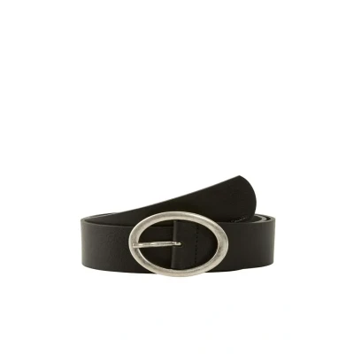 Afbeelding van TOM Tailor MIT Ovaler Schnalle Riem, Dames, Maat: 80, Black uni