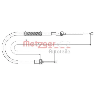 Afbeelding van METZGER 10.6895 Handremkabel Links achter, Rechts achter 1720/1502mm COFLE DACIA: Duster SUV 1.5 dCi 4x4, 1.6 16V 4x4 2010 2018