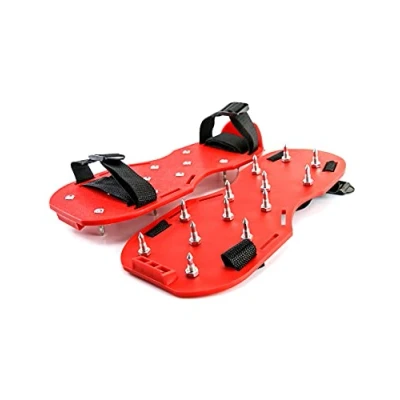 Afbeelding van QWORK® 1 paar genagelde schoenen Professioneel, dekvloerschoenen met 25 mm spikes, perfect voor epoxyvloeren, coatings, bekleding, rode kleur