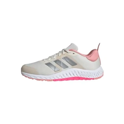 Afbeelding van adidas Performance Everyset Trainingsschoen, Dames, Maat: 45 1/3, Chalk white/iron metallic/lucid pink Textiel/ synthetisch
