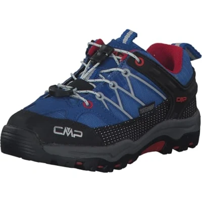 Afbeelding van CMP Rigel Low Shoes Kids Wp Trekking schoenen voor kinderen, blauw, grijs, rood, Cobalto Stone Fire, 40 EU