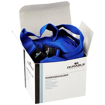 Afbeelding van Durable 813707 Textielkoord met karabijnhaak, 10 stuks, blauw
