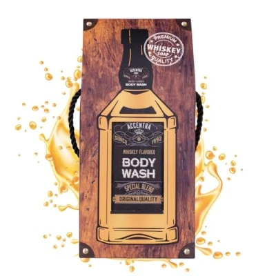 Afbeelding van Accentra Douchegel SPECIAL BLEND in fles incl. geschenkdoos Whiskey look, 400ml, geur: navulbaar, zwart/oranje