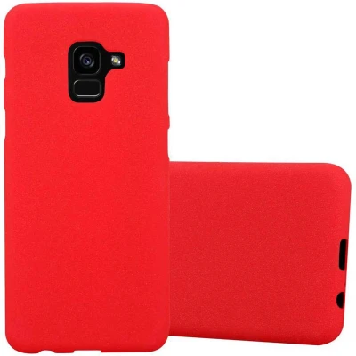 Afbeelding van Cadorabo Hoesje geschikt voor Samsung Galaxy A8 2018 in FROST ROOD Beschermhoes gemaakt van flexibel TPU silicone Case Cover