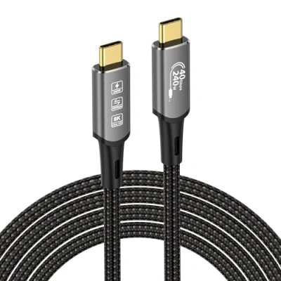Afbeelding van USB4 kabel, met Thunderbolt 4 240W oplaadkabel 40Gbps datakabel, 8K @60Hz 4K120Hz HDR, PD3.1, USB C naar voor hub, dock, SSD, laptops, monitor, (0,5 m, mannelijk/240 W)