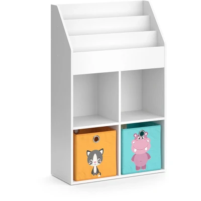 Afbeelding van Vicco Kinderboekenkast &quot;Luigi&quot;, Wit, 72 x 114.2 cm met 2 vouwboxen