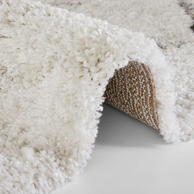 Afbeelding van Hoogpolig Vloerkleed Marble Mayrin Crème/grijs 200x290 Cm