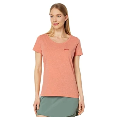 Afbeelding van T Shirt Fjallraven Women Logo Rowan Red Melange M
